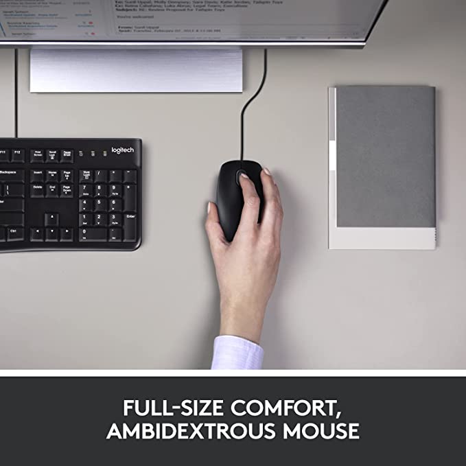 Logitech MK120 USB Keyboard and Optical Mouse Combo (English/Arabic Layout), TDRA, Official Warranty - Image 3