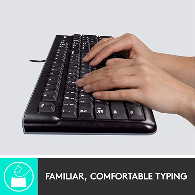 Logitech MK120 USB Keyboard and Optical Mouse Combo (English/Arabic Layout), TDRA, Official Warranty - Image 2