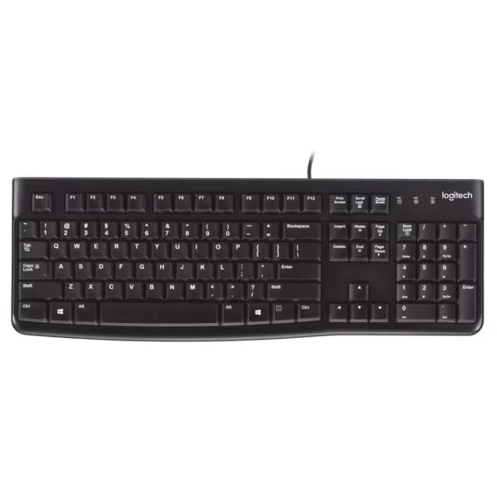 LOGITECH K120(920-002508) Corded Keyboard, BLACK, USB, US INT'L, TDRA, Official Warranty