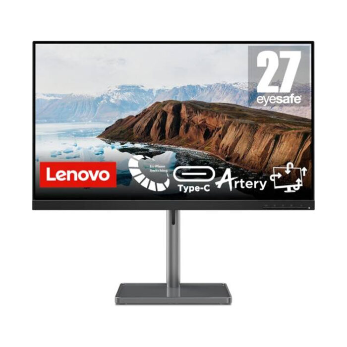 Lenovo L27m-30 Monitor, 27" FHD IPS Display, 75Hz Refresh Rate, 4ms (Extreme Mode) Response Time, AMD FreeSync Technology, Ergonomic Stand Support Tilt, Lift, Pivot, & Swivel, Raven Black | 66D0KAC2AE Model: L27m-30