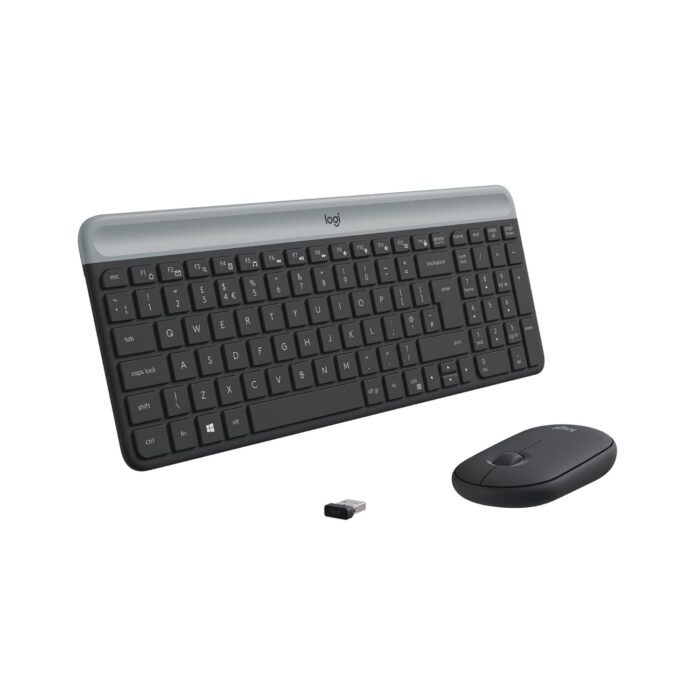 Logitech MK470 Slim Wireless Keyboard and Mouse Combo Arabic/English Layout (Graphite),TDRA, Official Partners