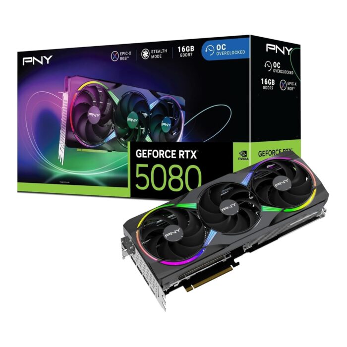 PNY NVIDIA GEFORCE RTX 5080 ARGB OC Triple fan 16GB GDDR7