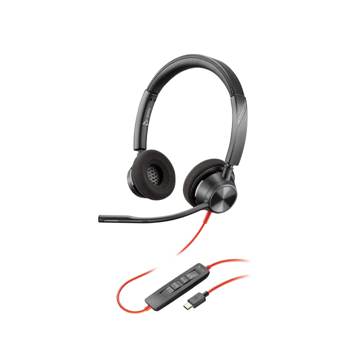 HP Poly BW 3320 Stereo -M USB-C H AE - Poly Blackwire 3320 Stereo Microsoft Teams Certified USB-C Headset +USB-C/A Adapter