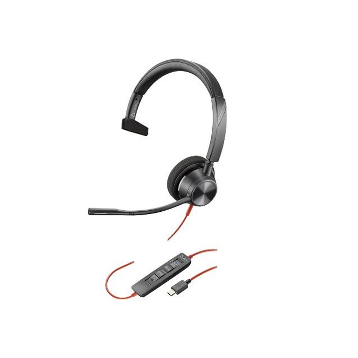 HP Poly BW 3310 Mono -M USB-C HS AE- Poly Blackwire 3310 Monaural USB-C Headset +USB-C/A Adapter