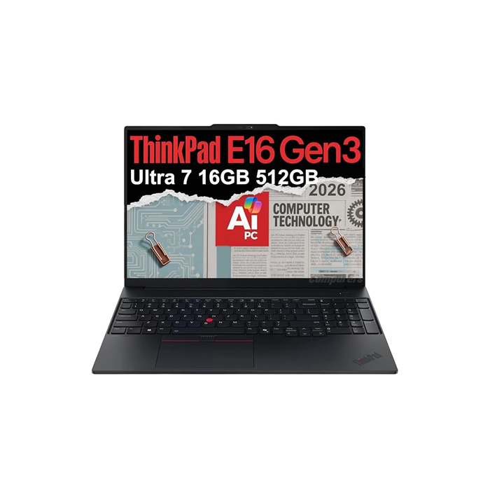 LENOVO THINKPAD E16  G3 LNL,U7-256V,16GB Base DDR5,512GB SSD M.2 2242 TLC G4,Intel DOS, 16.0" WUXGA AG 3UK,BKLT KB UK-ENG  ,Topload Case  (TDRA) LENOVO OFFICIAL WARRANTY